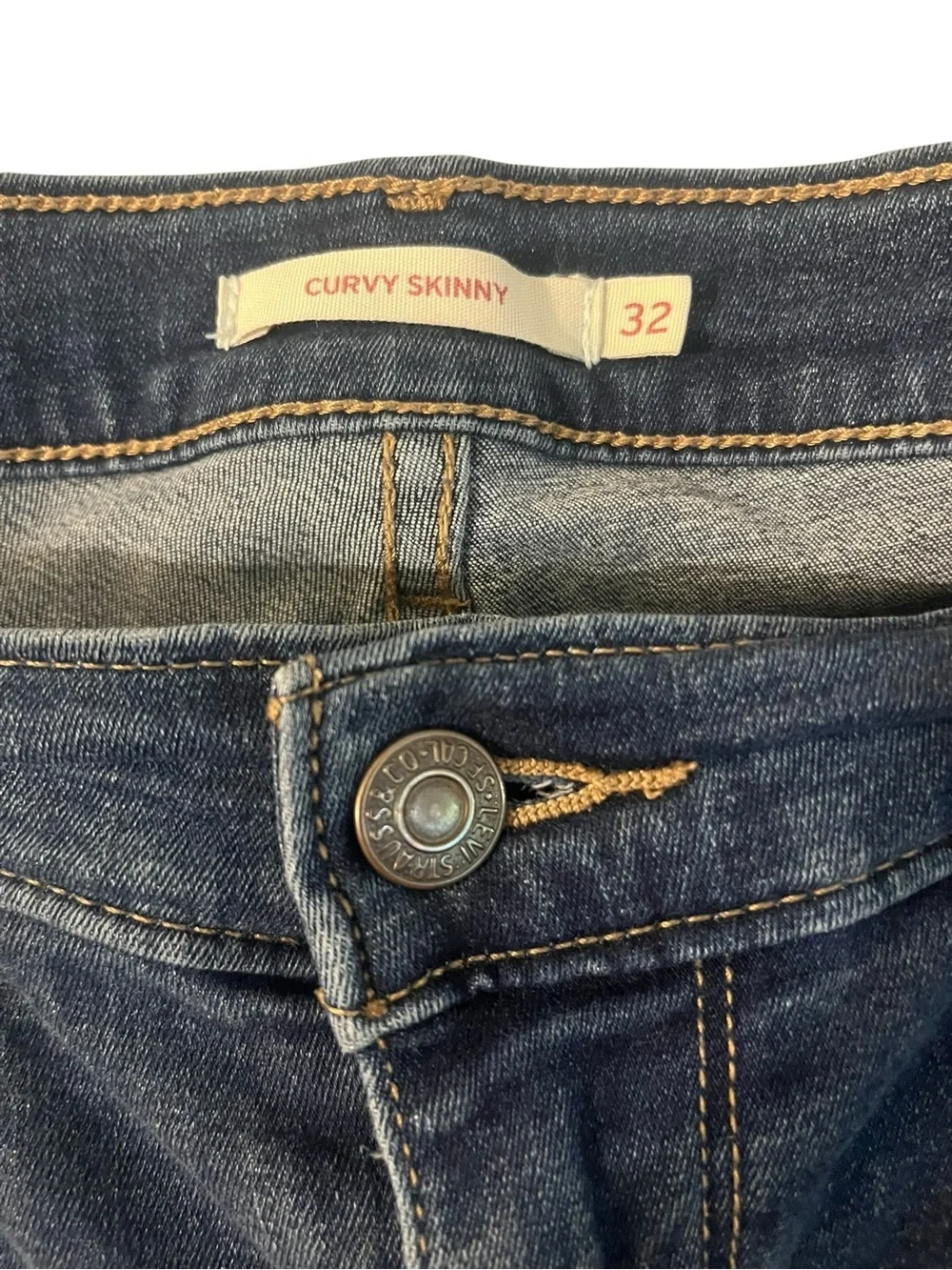 Women's Dark Blue Skinny Jeans - Stretch Denim